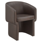 Modway - Verity Barrel Back Cuir végane Chaise à manger - Espresso-Chaise d’accompagnement à dossier en tonneau
