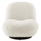 Modway - Kindred Boucle Tapis Tissu rembourré Chaise pivotante - Ivoire noir-Capacité des chaises d’accent : 331 lb