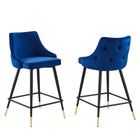 Modway - Adorn Performance Velvet Tabouret de comptoir - Marine - Ensemble de 2-Tabouret de comptoir vintage moderne
