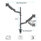 SHOPPINGALL Bras de moniteur extra-long à double vérin à gaz, empilé verticalement, pour écrans 15"-32"  - SA-GA24L-Noir-[INSTALLATION SANS SOUCI] Tous les outils nécessaires sont fournis pour une installation rapide et sans problème. La plaque VESA est amovible pour faciliter l'installation. Pour toute question ou problème, notre adresse e-mail et notre numéro de téléphone gratuit sont disponibles 24 heures sur 24 et 7 jours sur 7 sur la boîte et le manuel de l'utilisateur.