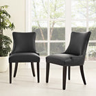 Modway - Marquis Imitation cuir Chaise à manger Ensemble de 2 - Noir-Rembourrage en mousse dense pour le confort
