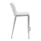 Zuo - Ace Tabouret de comptoir - Blanc/Silver - Ensemble de 2-Dimensions: 22,4 po L x 20,1 po L x 37,2 po H