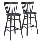 Zuo - Tyce Tabouret de bar - Noir - Ensemble de 2-Bois d’hévéa peint