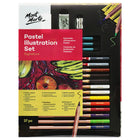 Mont Marte - Ensemble de 37 illustrations pastel - Couleurs assorties-Cet assortiment de matériel mixte combine outils de dessin, papier et accessoires essentiels pour vous permettre de commencer à créer immédiatement
