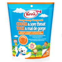 Kerr's - Pastilles pour enfants Toux et gorge irritée au menthol orange-miel-Fabriqué au Canada
