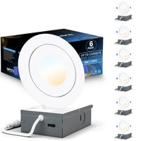Impotek - Luminaire encastré orientable DEL 4 po 9W 5CCT gradable – Paquet de 6-Sélection polyvalente de la température de couleur - Élevez l’ambiance de votre pièce avec notre fonctionnalité avancée 5 CCT, vous permettant de choisir la température de lumière parfaite pour n’importe quel cadre. Changez facilement entre les options 2700K, 3000K, 3500K, 4000K et 5000K avec un simple basculement sur la boîte de jonction, adaptant l’atmosphère lumineuse à votre humeur ou à votre décor en toute simplicité
