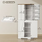 HOMCOM - Armoire de garde-manger de cuisine style ferme 72 po - blanc-Le design porte de grange apporte un charme chaleureux et accueillant 