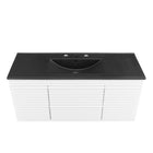 Modway - Render Fixation murale de 48" Vanette de salle de bain - Blanc Noir-Matchs non inclus