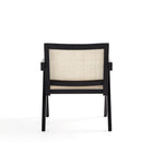 Manhattan Comfort - Hamlet fauteuil d’appoint style industriel chic 22,64" - noir et cannage naturel - lot de 2-Livré chez vous entièrement assemblé ! Aucun assemblage requis