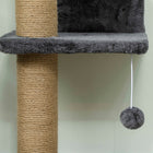 PawHut - Meuble mural pour chat avec 4 plateformes de repos pour intérieur - gris foncé-Offre un perchoir élevé pour que les chats puissent observer leur environnement en toute sécurité 