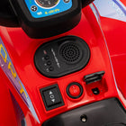 Qaba - VTT pour enfants à batterie 6V avec phares - rouge-Phare avant lumineux et fonction musicale pour une expérience de conduite réaliste 