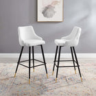 Modway - Adorn Performance Velvet Tabouret de bar - Blanc - Ensemble de 2-Rembourrage en velours polyester Performance