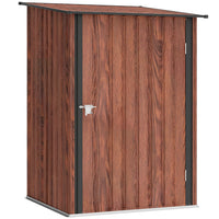 Outsunny - Abri de jardin adossé 3 pi x 3 pi - teck-Parfaitement conçu pour les outils de jardin, l’équipement d’entretien de pelouse, les accessoires de piscine et plus encore  
