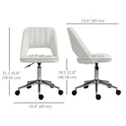 Vinsetto - Chaise de bureau pivotante sans accoudoirs - blanc crème-Design de dossier ajouré favorisant la circulation de l’air