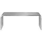 Modway - Pipe 47" Acier inoxydable Banc - Argent-Facile à nettoyer