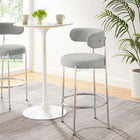 Modway - Albie Tissu Tabourets de bar Ensemble de 2 - Argent gris-Goupilles de pied ajustables non marquées