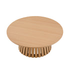 Manhattan Comfort - Table basse moderne Layla 90 cm, chêne naturel-Le diamètre du plateau de la table basse mesure 90 cm
