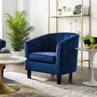 Modway - Prospect Chenal Touffé Performance Velvet Fauteuil - Marine-Revêtement en velours de performance