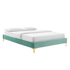 Modway - Sutton Performance Velvet Cadre de lit King, Monnaie-Système de soutien en lattes de bois