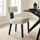 Modway - Nalani Tissu tapis Chaises de salle à manger Ensemble de 2 - Tissage à bruyère Ivoire noir-Sièges et dossier en tissu 