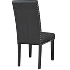 Modway - Parcel Vinyle Fauteuil d’appoint de salle à manger Ensemble de 4 - Noir-Finition de la tête de clou