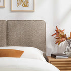 Modway - Lindee Tissu Boucle Tête de lit jumelée, Flocons d’avoine-Tissu boucle Tissu Rembourrage