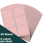 JAM Paper Étiquettes postales, 4 x 3 1/3 po, rose bébé, 6 par page, 240 par paquet-Taille : 4 x 3 1/3 po