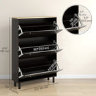HOMCOM - Armoire à chaussures avec 3 tiroirs rabattables pour 24 paires - noir-Design compact adapté aux petits espaces 