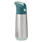 b.box - Bouteille Isotherme - 500ml - Forêt Émeraude-Couvercle avec paille étanche et bouton-poussoir adapté aux petites mains