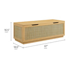 Modway - Soma 47" Rotin Établi de rangement - Chêne-Cadre en bois stratifié en mélange
