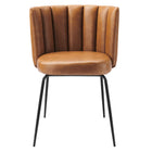Modway - Virtue Cuir végane Chaise à manger Ensemble de 2 - Black Tan-8