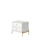 Manhattan Comfort - Ensemble de 2 tables de nuit modernes Jasper 25,15" - Finition blanc brillant-Assemblage à domicile requis Tout le matériel inclus