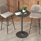 HOMCOM - Table de bar ronde avec base antidérapante pour 2 - noir-La surface en placage de bois massif met en valeur la texture naturelle du bois 