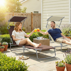 Outsunny - Chaise longue d’extérieur - chaise longue pliante réglable - brun-Position de détente réglable sur 4 niveaux pour un confort maximal