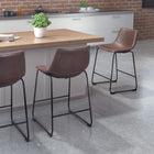 Zuo - Smart Tabouret de comptoir - Vintage Espresso - Ensemble de 2-Assemblage requis
