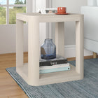 Hudson&Canal - Table d'appoint carrée Stellan de 50 cm de largeur, , blanc aulne-Caractéristiques assemblage facile