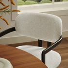 Modway - Elio Tonneau Tissu et métal Chaise à manger - Crème noire-Glissières de plancher ajustables non marquées