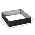 Outsunny - Jardin surélevé 4 pi x 4 pi x 1 pi pour légumes - gris-Le matériau en acier galvanisé est recouvert d'une peinture en poudre pour une utilisation en extérieur 
