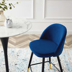 Modway - Cordial Performance Velvet Tabourets de comptoir - Marine - Ensemble de 2-Jambes en métal noir mat