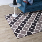 Modway - Lida Treillis marocain Tapis de comédie 8 pi l x 10 pi L - Charbon de bois et noir-Protéger les planchers de la circulation ou des meubles