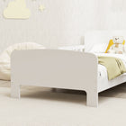 Qaba - Cadre de lit avec barrières latérales de sécurité pour filles et garçons, mobilier de chambre - blanc-Offre un espace de sommeil sécurisé et paisible chaque nuit
