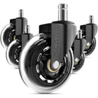 MotionGrey - Roues de chaise de bureau - Roues de remplacement style rollerblade - Noir - Lot de 5-Roulement fluide et silencieux : Roulements à billes de haute précision et roues en polyuréthane pour un déplacement doux et silencieux sur toutes les surfaces