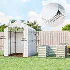 Outsunny - serre tunnel 13 pi x 9,8 pi x 6,6 pi avec 2 barres de support, vert-La jardinière surélevée galvanisée est résistante à la rouille et suffisamment solide pour un usage quotidien  
