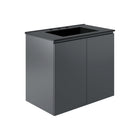 Modway - Bryn Fixation murale de 30" Vanette de salle de bain - Gris Noir-Vanité de salle de bain moderne