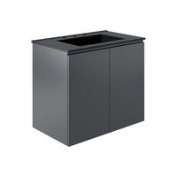 Modway - Bryn Fixation murale de 30" Vanette de salle de bain - Gris Noir-Vanité de salle de bain moderne