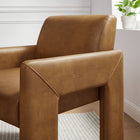 Modway - Daven Cuir végane Fauteuil à manger - Canyon-Glissières intégrées au sol non marquées