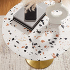 Modway - Lippa Rond de 20 po Terrazzo Table d’appoint - Terrazzo d’or-Anneau sans marquage