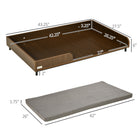 PawHut - Cadre de lit surélevé pour chien avec coussin moelleux - Marron-Panneau de particules et pieds en acier pour un lit pour animal stable, adapté à une utilisation quotidienne