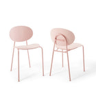 Modway - Palette Fauteuil d’appoint de salle à manger Ensemble de 2 - Rose-Ensemble de chaises latérales empilables de 2