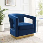 Modway - Frolick Performance Velvet Fauteuil - Marine-Revêtement en velours de performance